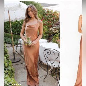 Tuscany Maxi Slip Dress Show Me Your Mumu in copper